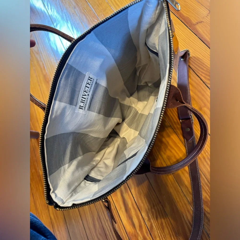 R. Riveter Otto Style 525- Black Canvas with Brown Leather - Picture 3 of 4